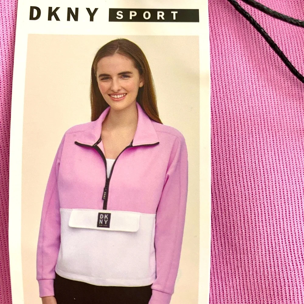DKNY Sport Woman’s Colorblock Pullover Quarter Zip Sweatshirt - Picture 2 of 8